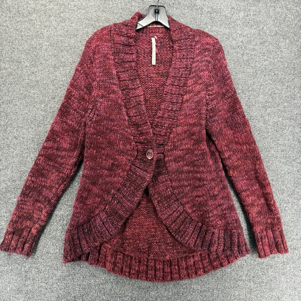 Leo & Nicole Cardigan Womens XL Red Button up Boho Cottagecore Fairycore Casual